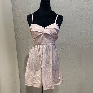 Roxy Light Pink Mini Dress with Spaghetti Straps